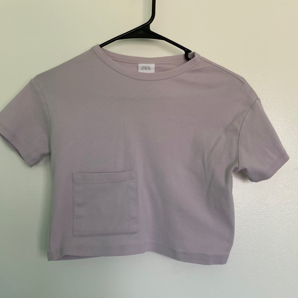Zara cropped t-shirt with pocket :)